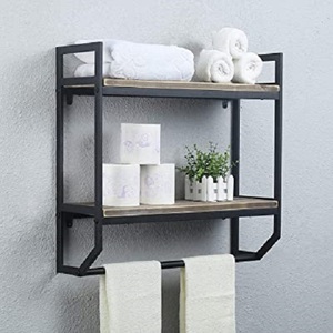 Wholesale Modern Luxury Bathroom Organizer High Demand <b>Wooden</b> <b>Towel</b> <b>Rail</b> with Cast Iron Metal Frame Home Kitchen Hotels Prices - Product Image 4