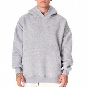 Sweat à capuche pour homme surdimensionné à épaules tombantes avec impression de logo personnalisée, 100% coton, sweat à capuche lourd vierge - Product Image 4