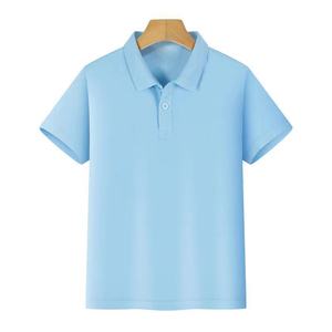 Polo d'été pour enfants de couleur unie avec impression de logo personnalisé T-shirt polo respirant et doux en pur coton pour enfants pour hommes - Product Image 5