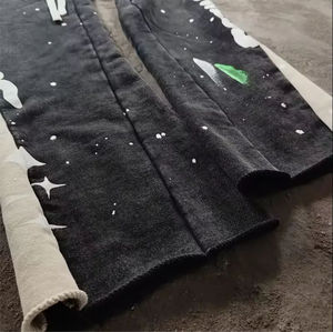 Ensemble de survêtement décontracté réversible et écologique 2026 avec strass personnalisés, pantalon de jogging et sweat à capuche à cordon, effet délavé à l'acide - Product Image 3