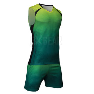 Uniforme de voleibol de baja MOQ hecho de tela de poliéster de alto rendimiento con números y nombres de colores personalizables - Product Image 3