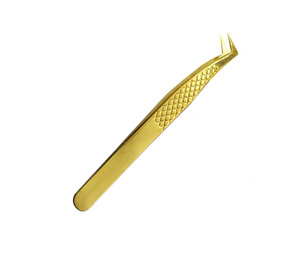 Pince à épiler en acier de marque privée de précision Gold Standard pour les extensions de cils professionnelles - Product Image 3