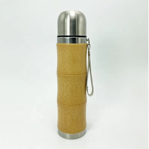 High Quality Bamboo Wooden Vacuum Insulated Heat Insulation Smart Bamboo Thermos Smart <b>Water</b> <b>Bottle</b> - Product Image 3