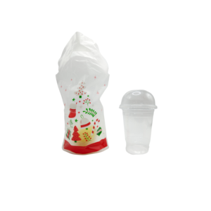 Portavasos de plástico desechable de HDPE, tema navideño, portavasos para llevar, jugo y refrescos, personalizable para Tailandia - Product Image 1