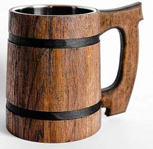 BUREAU DE DESIGN CLASSIQUE EN BOIS ROND BAMBOU CAFÉ Tasse À Boire Creative Solide Poignée Confortable pour la Fête de Noël - Product Image 2