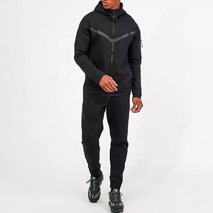 Survêtement de sport pour homme avec capuche d'hiver, logo personnalisé, jogging, sweat-shirt, polaire coupe-vent - Product Image 4