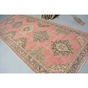 Vintage <b>Runner</b> Rug 5x12.9 ft (153x393 cm), Turkish <b>Red</b> Moroccan Rug - Product Image 4