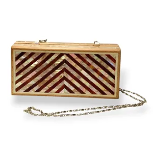 Bolsos de Mano de Madera Ecológicos, Bolsos Vintage de Moda, Diseños Personalizados con Patrón de Paisaje para Bodas y Fiestas, de Alta Calidad - Product Image 1