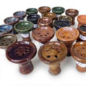 Farida - Cuencos de shisha de lujo de laca curvada con orificios poco profundos para hookah, opción de logotipo personalizado, arcilla egipcia - Product Image 4
