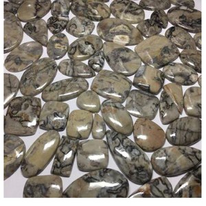 Piedra preciosa de ágata suelta cabujón de jaspe de calcita de corte ovalado natural - Product Image 4