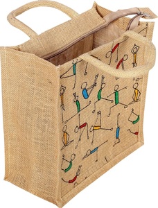 Sac fourre-tout en toile de jute imprimé personnalisé et résistant 100% Sac cadeau écologique avec motif de dessin animé Sacs en jute de bonne qualité - Product Image 6