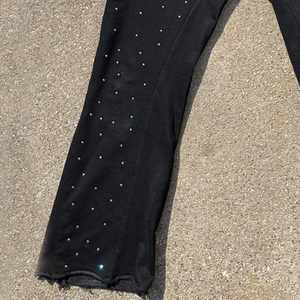 OEM Streetwear algodón francés Terry Baggy ancho Flare pierna personalizada serigrafía Rhinestone hombres Flare pantalones de chándal - Product Image 3