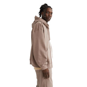 เสื้อมีฮู้ดซิปหน้าสำหรับผู้ชายเสื้อมีฮู้ดแบบรูดซิปสีน้ำตาลกาแฟทั่วไป - Product Image 3