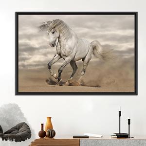 Printed Canvas Artwork: Elegant Equestrian Graphic Design for Home Decor,BLACK <b>FRAMED</b> CANVAS - Product Image 1