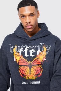 Men's 100% Cotton Acid Wash Pullover Hoodie Breathable Long Sleeve Graphic Printed Oversize Wholesale <b>Black</b> <b>Fleece</b> - Product Image 2