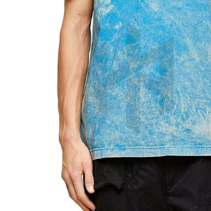 T-shirts délavés à l'acide pour hommes avec logo personnalisé en gros 100% coton solide écologique respirant à manches courtes tenue décontracté - Product Image 5