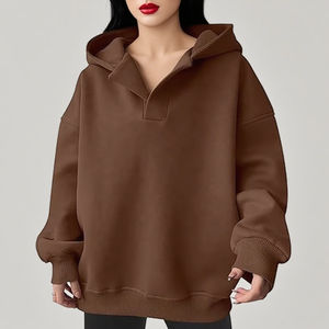 Sudadera Extra Grande para Mujer, Cálida para el Invierno, con Tela de Felpa 100% Algodón, Silueta Relajada para un Estilo Diario Informal y Acogedor - Product Image 3