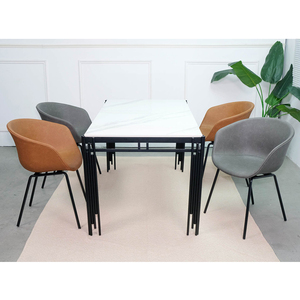 Silla de Oficina Minimalista con Tapicería de Cuero Sintético Premium, Patas de Hierro con Recubrimiento en Polvo, Modelo GAK26-PU - Product Image 5