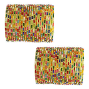 New Product 100% High Quality <b>Glass</b> <b>Bangles</b> for Women's Factory Price Natural <b>Glass</b> Multicolor Churiya Set - Product Image 4