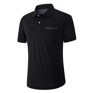Camisetas de golf informales con solapa de talla grande británicas al por mayor, Polo de hombre bordado de manga corta deportivo con combinación de colores - Product Image 6