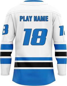 เสื้อเจอร์ซีย์ฮ็อกกี้น้ำแข็งสำหรับ2025ชุดเครื่องแบบซับลิเมชันตามสั่งต่อสู้ชุดอุปกรณ์สำหรับทีมสโมสรมืออาชีพผ้าทวิลท์ขายส่งจำนวนมาก - Product Image 2