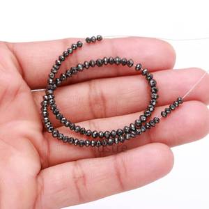 Perles de diamant noir naturel AAA+ 100% 2,6 3,5 mm Diamants scintillants en vrac pour cadeau de Noël et d'Halloween - Product Image 3