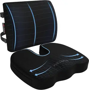 Almohadillas de espuma viscoelástica antideslizantes para asiento trasero de 43x32cm, cojines portátiles para silla de oficina