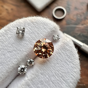 พลอยโมซิสซอไนต์ทรงหลวม5มม. 9.25 Moissanite สีสดใสตัด VVS1 0.50 CT - Product Image 3