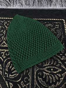 Bonnet de prière Kufi en tricot vert pour hommes – Respirant, léger, polyvalent pour le quotidien - Product Image 6