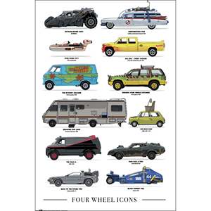 Modern Four-Wheel Icon <b>Poster</b> Made of Paper for Wall Decor - Product Image 1