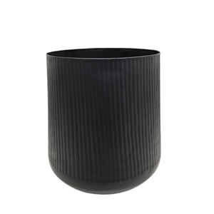 Ces ensemble de 2 jardinières rondes en métal de petite taille de couleur noire pour les jardinières de sol décorations de jardin et de maison personnalisées en vrac - Product Image 6