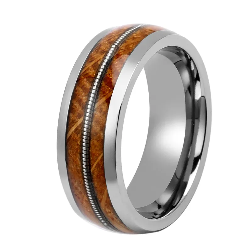 Anel dos homens tungstênio Fabricante anel supercondutor preto carboneto de zircônio aço inoxidável titânio jóias anéis para homens