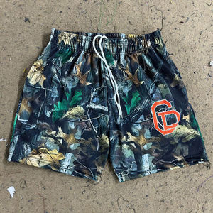 Men's Custom Print Solid Gym Sports Shorts Double <b>Layer</b> 100% Polyester Basketball Mesh <b>Mid</b> Waist Breathable Casual Style - Product Image 5
