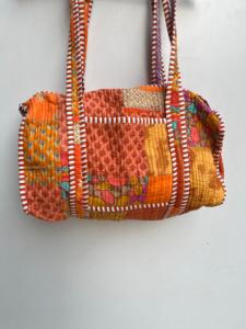 High Quality Luxury Durable Quilted Duffle Bag <b>Block</b> Print Design Large Capacity Picnic Shopping Sports Weekender <b>Yoga</b> Beach - Product Image 3