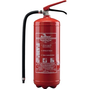 Extintor de Polvo Adler PDE6 de 6 kg con Soporte de Pared, Tapas de Presión Permanentes, Clases de Incendio A, 27, A, 183, B, C - Product Image 1