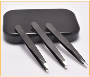 Pince à sourcils de précision en acier inoxydable avec marque privée personnalisée en gros Outil de beauté de maquillage de luxe écologique à pointe oblique - Product Image 4