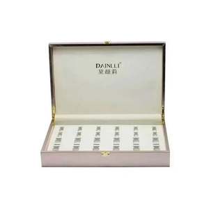 กล่องบรรจุภัณฑ์กระดาษแข็งสังเคราะห์แบบยาวแบบวินเทจทำจากหนัง PU สีโรสโกลด์เครื่องสำอางน้ำมันหอมระเหย - Product Image 4