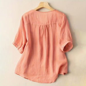 Camisas floreadas de alta moda para mujer de tamaño personalizado OEM vestido floral con cuello redondo a la venta para mujer - Product Image 2