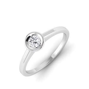 Luxury Style Classic Solitaire Cut Lab Grown Diamond Women's <b>Ring</b> 925 Sterling Silver IGI Certified Engagement Pave Setting Gold - Product Image 1