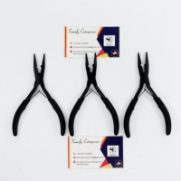 Pince à extensions capillaires Somofy Enterprises en acier inoxydable noir mat avec poignée en caoutchouc, durable et de haute qualité, pour marque privée, micro-greffe