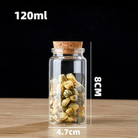 Bouteille en verre créative de 47 mm avec bouchon en liège, flacon à pilules en borosilicate de haute qualité pour le stockage - Vente en gros