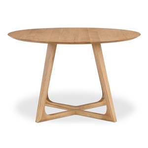 Table basse durable Rumieneta en bois massif avec pieds uniques, finition naturelle, design moderne - Product Image 1
