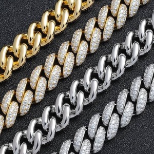 Cadena Cubana de Plata de Ley 925 Personalizada con Diamantes de Oro Blanco de 14K, Certificada por GRA, Collar de Lujo para Hombre, Estilo Hip Hop, para Fiestas - Product Image 6
