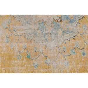 Tapis de couloir vintage 2,2x9,6 pieds, motif plantes et arbres jaunes, tapis en laine turque - Product Image 5