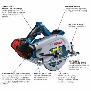 PROFACTOR 18V GKS18V-25CB14 <b>Connected</b>-Ready Kit 7-1/4 In. Power Circular Saw with 8 Ah High Power <b>Battery</b> - Product Image 5
