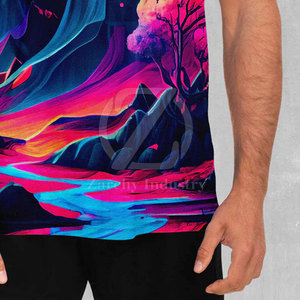 Camiseta sin Mangas Sublimada para Hombre, Venta Directa de Fábrica, Tejido de Alta Calidad, Transpirable, de Secado Rápido, Algodón/Poliéster, para Gimnasio y Ejercicio - Product Image 5