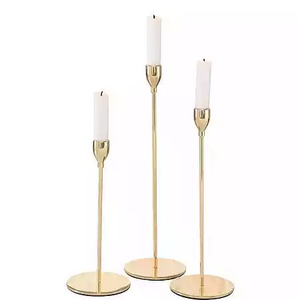 Soporte de vela de calidad superior Interior decorativo boda Festival decoración chapado en oro portavelas pilares precio al por mayor - Product Image 6