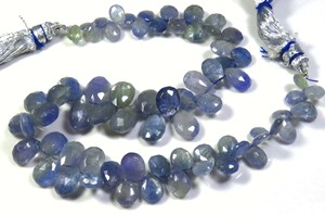 9 brins de perles de poire de tanzanite africaine bio naturelle 6-12mm bleu verdâtre bijoux à facettes pierres précieuses en vrac à facettes" - Product Image 5