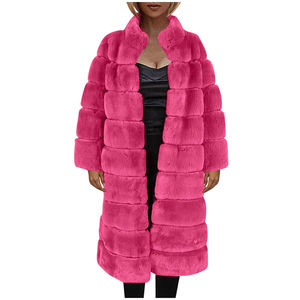 Manteau en fausse fourrure de vison personnalisé pour les femmes col rabattu recadrée veste floue femmes épaissir court mi-long manteau d'extérieur d'hiver - Product Image 5