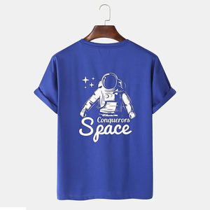 Lettre et motif imprimés personnalisés T-shirt sport de haute qualité pour hommes, poids lourd 100% coton T-shirt imprimé pour hommes - Product Image 1